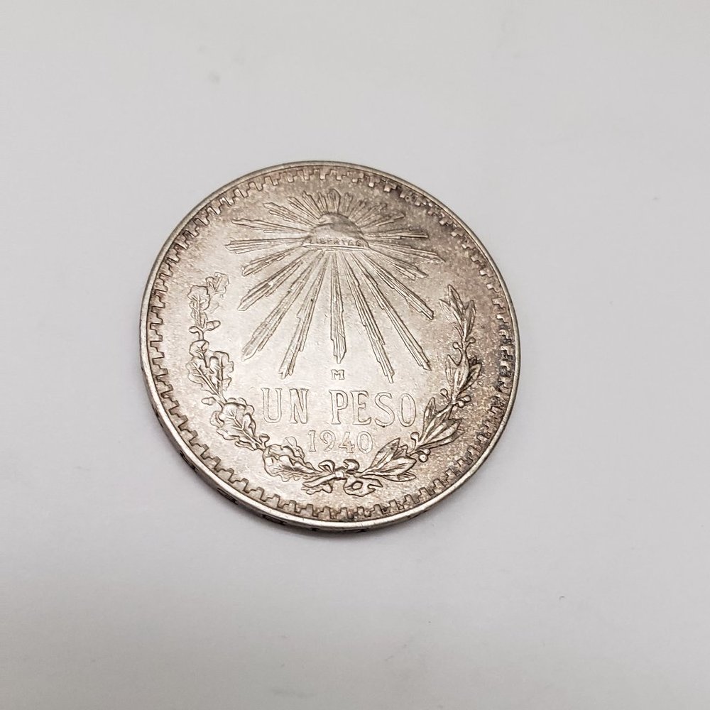 1940 Mexico Un Peso Silver Coin